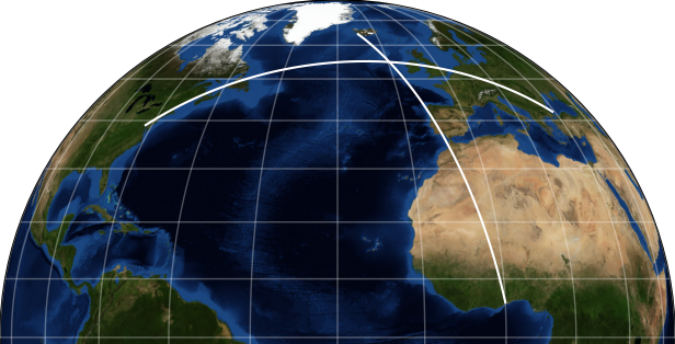 Intersecting geodesic paths